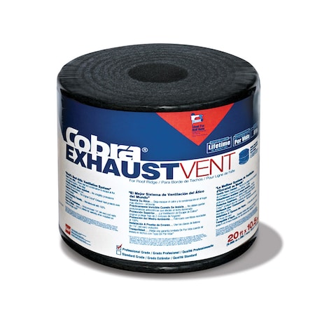 Gaf Cobra 0.75 in. H X 10.5 in. W X 240 in. L Black Fiber/Polyester Shingle Over Ridge Vent CGRV10520